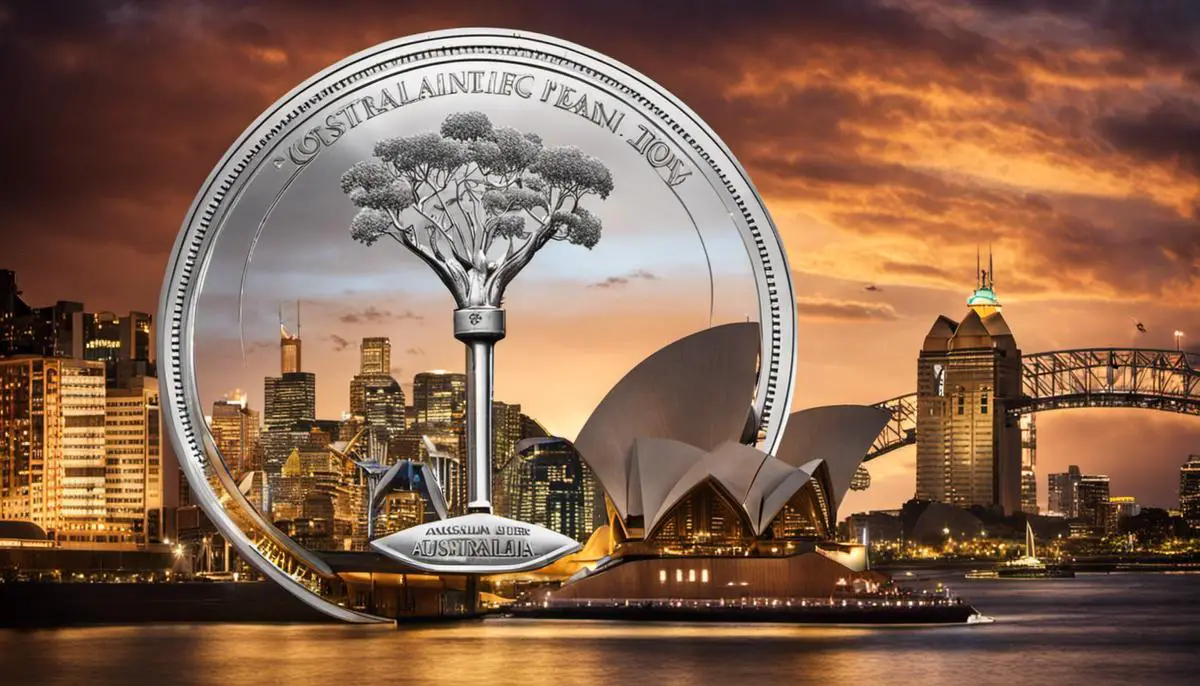Image of Australian currency and iconic landmarks representing the strong economy of Australia